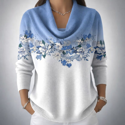 Amore | Jersey floral con cuello suave