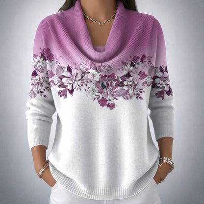 Amore | Jersey floral con cuello suave
