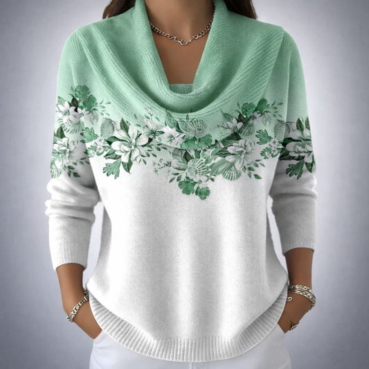 Amore | Jersey floral con cuello suave