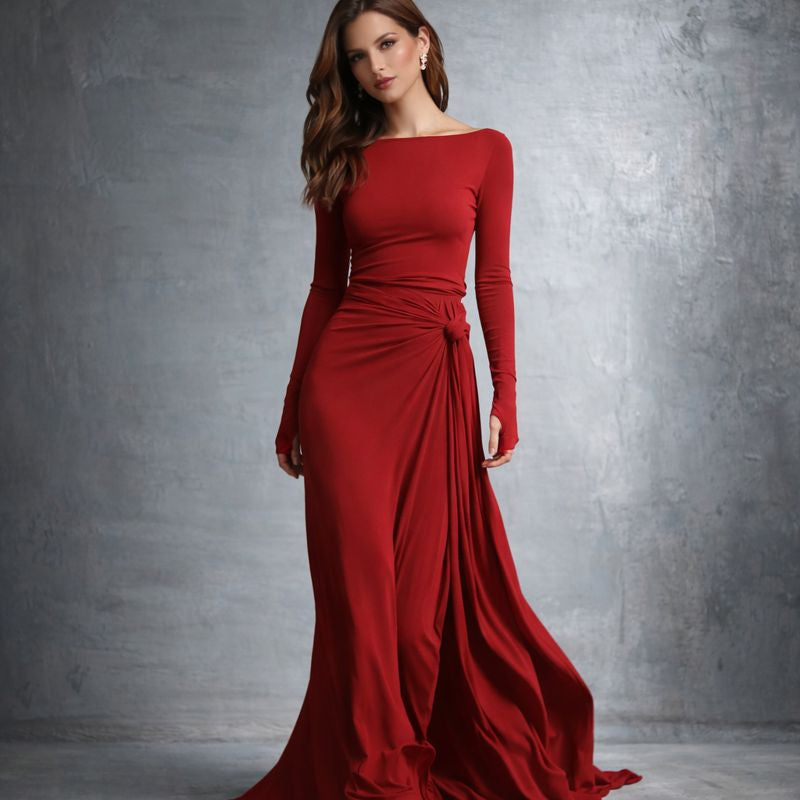Vittoria - Vestido largo con lazo lateral