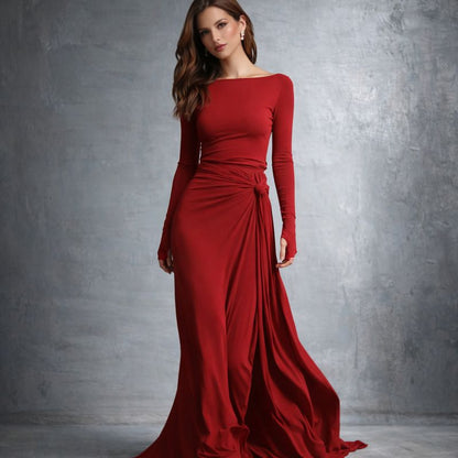 Vittoria - Vestido largo con lazo lateral