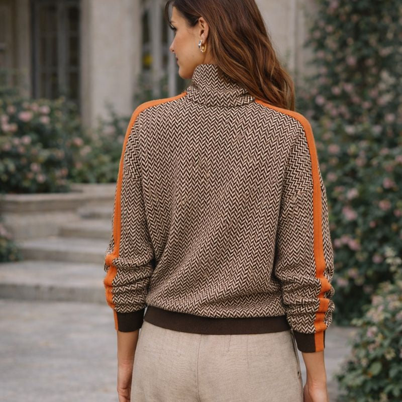 Lucía | Jersey de cuello alto con rayas en contraste