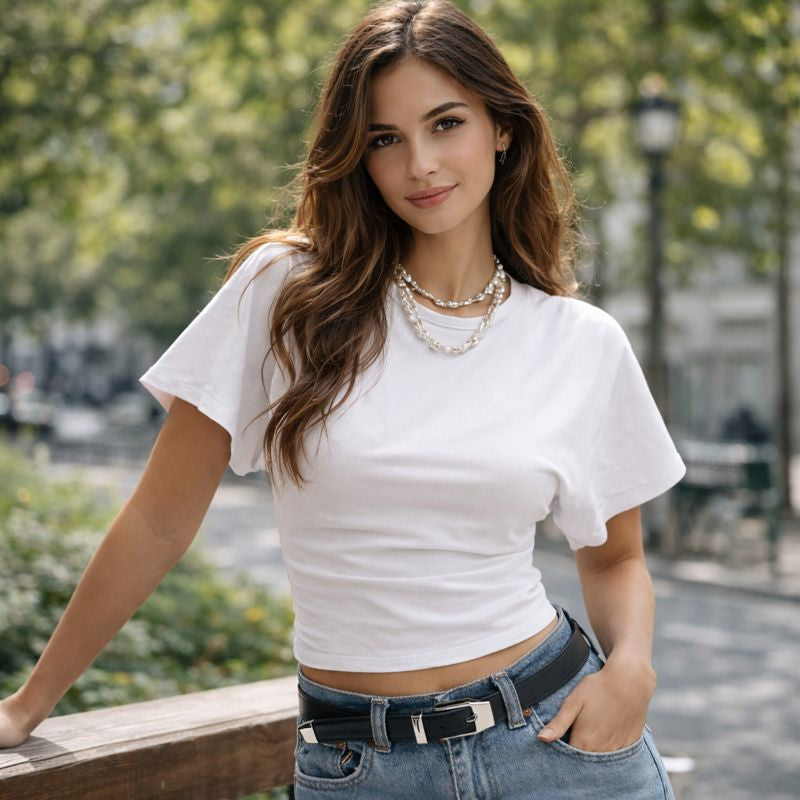 Round Neck Pearl Jersey